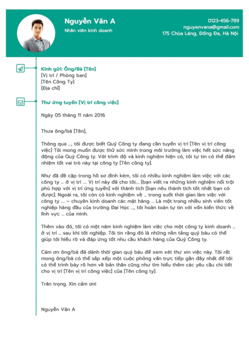mẫu cover letter cho teaching assistant
