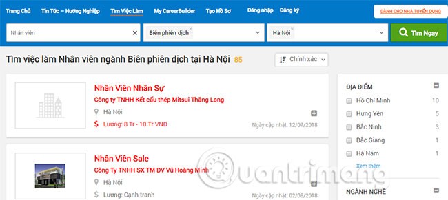 Top 10 trang web tìm việc làm tốt dành cho sinh viên